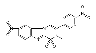 2-ethyl-7-nitro-3-(4-nitrophenyl)-[1,2,5]thiadiazino[5,6-a]benzimidazole 1,1-dioxide Structure