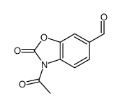 3-acetyl-2-oxo-1,3-benzoxazole-6-carbaldehyde结构式
