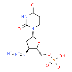 3'-azido-2',3'-dideoxyuridine 5'-monophosphate结构式