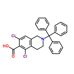 5,7-dichloro-2-trityl-1,2,3,4-tetrahydroisoquinoline-6-carboxylic acid Structure