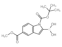 1-BOC-5-(甲氧基羰基)吲哚-2-硼酸结构式