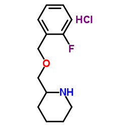 2-{[(2-Fluorobenzyl)oxy]methyl}piperidine hydrochloride (1:1)结构式