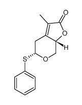 trans-3-methyl-5-(phenylthio)-4,5,7,7a-tetrahydro-2H-furo[2,3-c]pyran-2-one结构式