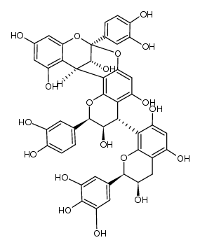 epicatechin-(4β->8,2β->O->7)-epicatechin-(4α->8)-epigallocatechin结构式