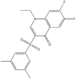 3-(3,5-dimethylphenyl)sulfonyl-1-ethyl-6,7-difluoroquinolin-4-one Structure