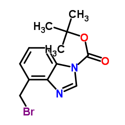 tert-Butyl 4-(bromomethyl)-1H-benzo[d]imidazole-1-carboxylate Structure
