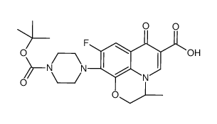 N-tert-Butoxycarbonyl Desmethyl Levofloxacin结构式