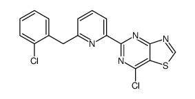 7-chloro-5-[6-[(2-chlorophenyl)methyl]pyridin-2-yl]-[1,3]thiazolo[4,5-d]pyrimidine结构式
