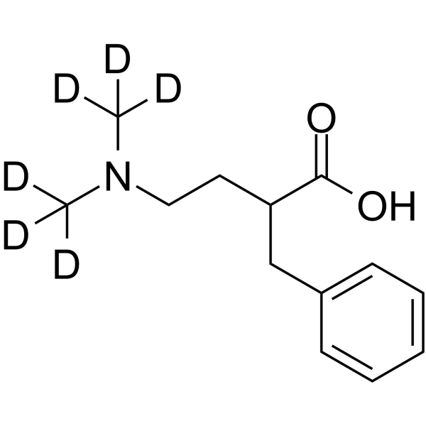 α-[2-(Dimethylamino)ethyl] hydrocinnamic acid-d6 Structure