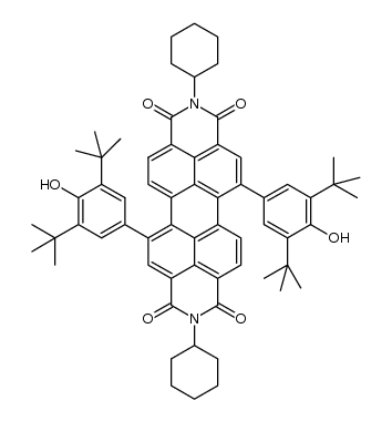 2,9-dicyclohexyl-5,12-bis(3,5-di-tert-butyl-4-hydroxyphenyl)anthra[2,1,9-def:6,5,10-d'e'f']diisoquinoline-1,3,8,10(2H,9H)-tetraone Structure