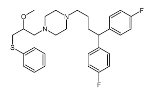 1-[4,4-bis(4-fluorophenyl)butyl]-4-(2-methoxy-3-phenylsulfanylpropyl)piperazine结构式