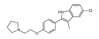 5-chloro-3-methyl-2-[4-(2-pyrrolidin-1-ylethoxy)phenyl]-1H-indole Structure