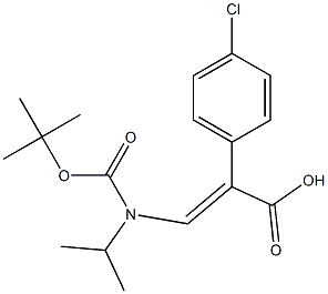 (E)-N-Boc-N-异丙基-3-胺-2-(4-氯苯基)丙烯酸结构式