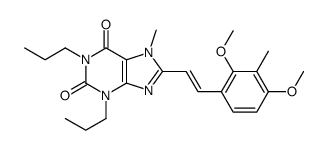 8-[(E)-2-(2,4-dimethoxy-3-methylphenyl)ethenyl]-7-methyl-1,3-dipropylpurine-2,6-dione Structure