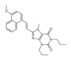 (E)-8-(2-(4-Methoxynaphthyl)vinyl)-7-methyl-1,3-dipropylxanthine结构式