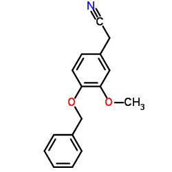 2-(4-(benzyloxy)-3-methoxyphenyl) acetonitrile structure