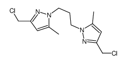 3-(chloromethyl)-1-[3-[3-(chloromethyl)-5-methylpyrazol-1-yl]propyl]-5-methylpyrazole Structure