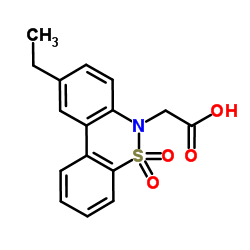 (9-Ethyl-5,5-dioxido-6H-dibenzo[c,e][1,2]thiazin-6-yl)acetic acid结构式