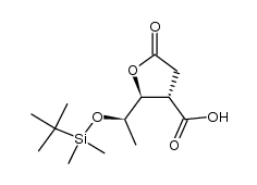 (2S,3S)-2-((R)-1-((tert-butyldimethylsilyl)oxy)ethyl)-5-oxotetrahydrofuran-3-carboxylic acid Structure