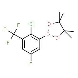 2-Chloro-5-fluoro-3-(trifluoromethyl)benzoic acid pinacol ester结构式