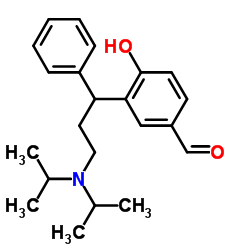 3-[3-[bis-(1-Methylethyl)amino]-1-phenylpropyl]-4-hydroxybenzaldehyde structure