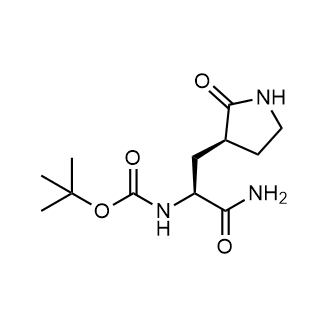 tert-Butyl ((S)-1-amino-1-oxo-3-((S)-2-oxopyrrolidin-3-yl)propan-2-yl)carbamate structure