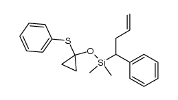 dimethyl(1-phenylbut-3-en-1-yl)(1-(phenylthio)cyclopropoxy)silane结构式