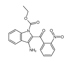 3-amino-1-ethoxycarbonyl-2-(2-nitrobenzoyl)indole结构式