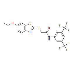 N-[3,5-Bis(trifluoromethyl)phenyl]-2-[(6-ethoxy-1,3-benzothiazol-2-yl)sulfanyl]acetamide structure