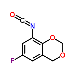 6-氟-1H-1,3-苯并二氧(杂)芑-8-基异氰酸酯结构式