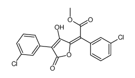 methyl (2E)-2-(3-chlorophenyl)-2-[4-(3-chlorophenyl)-3-hydroxy-5-oxofuran-2-ylidene]acetate结构式