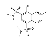 8-hydroxy-2-methylquinoline-5,7-bis(N,N-dimethyl)sulfonamide结构式