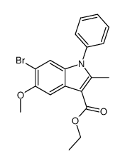 ethyl 6-bromo-5-methoxy-2-methyl-1-phenylindole-3-carboxylate Structure