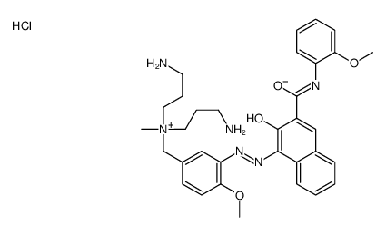 bis(3-aminopropyl)[3-[[2-hydroxy-3-[[(2-methoxyphenyl)amino]carbonyl]-1-naphthyl]azo]-4-methoxybenzyl]methylammonium chloride结构式