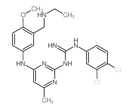 Guanidine, 1-(3, 4-dichlorophenyl)-3-[4-[3-[(ethylamino)methyl]-p-anisidino]-6-meth yl-2-pyrimidinyl]-结构式