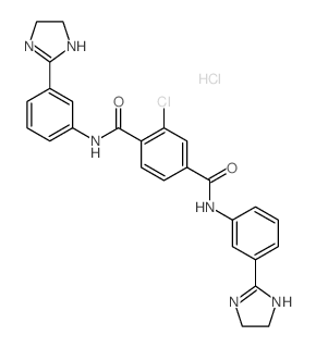 2-chloro-N,N-bis[3-(4,5-dihydro-1H-imidazol-2-yl)phenyl]benzene-1,4-dicarboxamide Structure