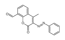 4-methyl-2-oxo-3-phenyldiazenylchromene-8-carbaldehyde结构式