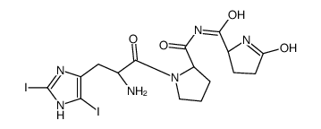 5-oxoprolyl-2,4(5)-diiodohistidyl-prolinamide structure