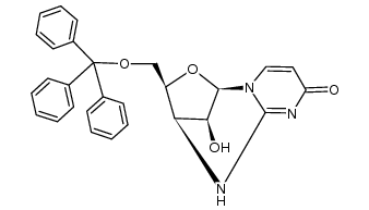 (2R)-11syn-hydroxy-3t-trityloxymethyl-2,3-dihydro-1H-2r,5c-methano-pyrimido[1,2-c][1,3,5]oxadiazepin-9-one结构式