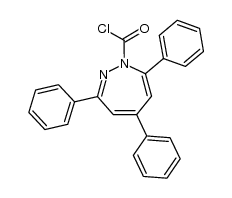 3,5,7-triphenyl-1H-1,2-diazepine-1-carbonyl chloride结构式