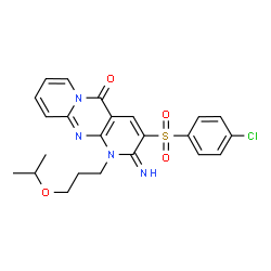 3-[(4-chlorophenyl)sulfonyl]-2-imino-1-(3-isopropoxypropyl)-1,2-dihydro-5H-dipyrido[1,2-a:2,3-d]pyrimidin-5-one结构式