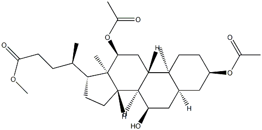 3α,12α-Diacetoxy-7α-hydroxy-5β-cholan-24-oic acid methyl ester结构式