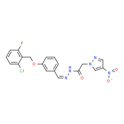 1H-Pyrazole-1-aceticacid,4-nitro-,[[3-[(2-chloro-6-fluorophenyl)methoxy]phenyl]methylene]hydrazide(9CI) Structure