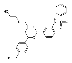 N-[3-[4-(2-hydroxyethylsulfanylmethyl)-6-[4-(hydroxymethyl)phenyl]-1,3-dioxan-2-yl]phenyl]benzenesulfonamide Structure