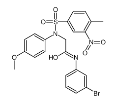 N-(3-bromophenyl)-2-(4-methoxy-N-(4-methyl-3-nitrophenyl)sulfonylanilino)acetamide结构式