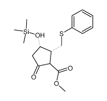 2-oxo-5-phenylthiomethyl-4-trimethylsilyloxy-cyclopentanecarboxylic acid methyl ester Structure