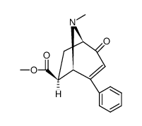 (1R,5R,6R)-8-Methyl-2-oxo-4-phenyl-8-aza-bicyclo[3.2.1]oct-3-ene-6-carboxylic acid methyl ester结构式