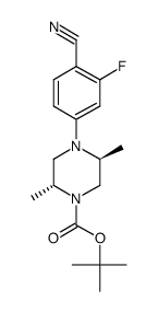 tert-butyl (2R,5S)-4-(4-cyano-3-fluorophenyl)-2,5-dimethylpiperazine-1-carboxylate结构式