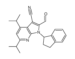 1-(2,3-dihydro-1H-inden-1-yl)-2-formyl-4,6-diisopropyl-1H-pyrrolo[2,3-b]pyridine-3-carbonitrile Structure