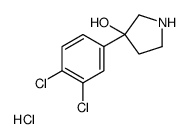3-(3,4-dichlorophenyl)pyrrolidin-3-ol,hydrochloride结构式